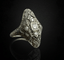 Bague Bague Art nouveau française en or blanc 18 carats et diamants 58 Facettes