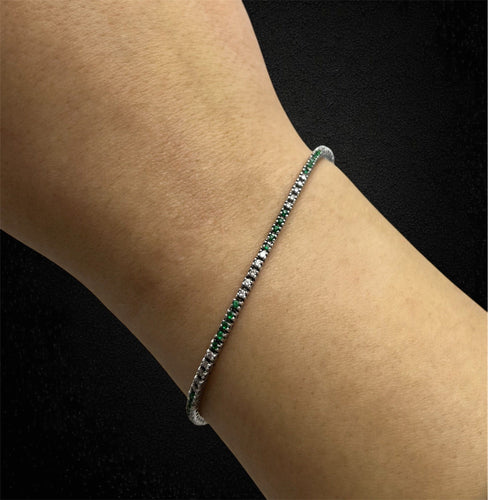 Bracelet Bracelet tennis - Diamants et tsavorites 58 Facettes
