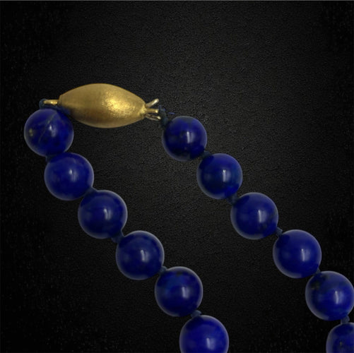 Collier Collier - 61 perles de lapis-lazuli et fermoir en or jaune 18 carats 58 Facettes