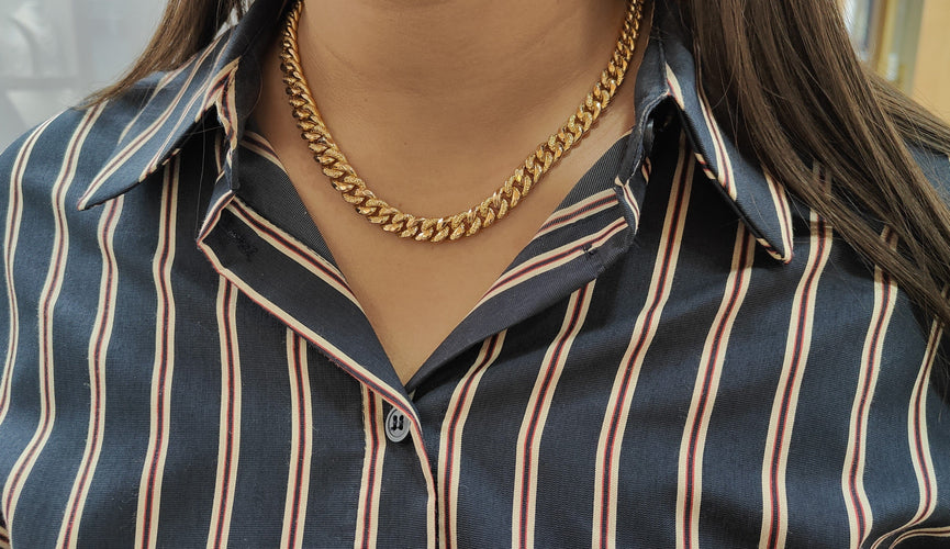 Collier Collier maille américaine en or jaune 18 ct 58 Facettes 33476