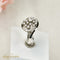 Bague 51.5 Bague vintage en or blanc 14 carats avec diamants 58 Facettes 2825