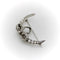 Broche Broche lune croissante à nœud en or et argent, diamants taille ancienne 58 Facettes