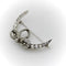 Broche Broche lune croissante à nœud en or et argent, diamants taille ancienne 58 Facettes