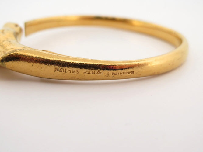 Bracelet vintage bracelet HERMES galop tete de cheval ravinet d'enfert plaque or 58 Facettes 272971