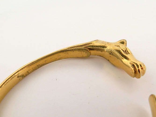 Bracelet vintage bracelet HERMES galop tete de cheval ravinet d'enfert plaque or 58 Facettes 272971
