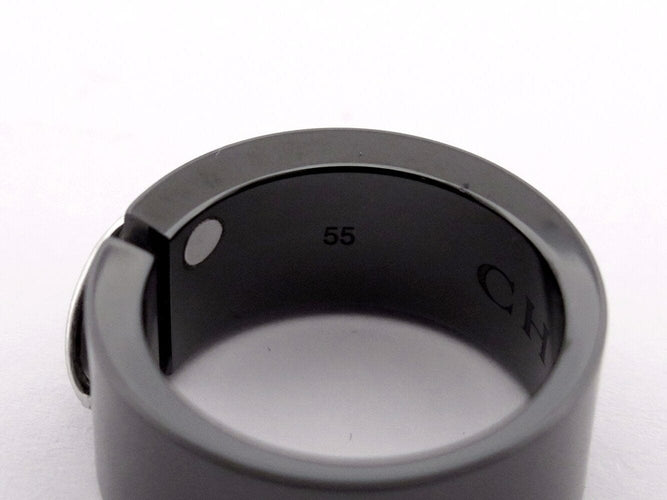 Bague 55 bague CHAUMET liens 081956 t55 en ceramique noir or blanc diamants 58 Facettes 272964