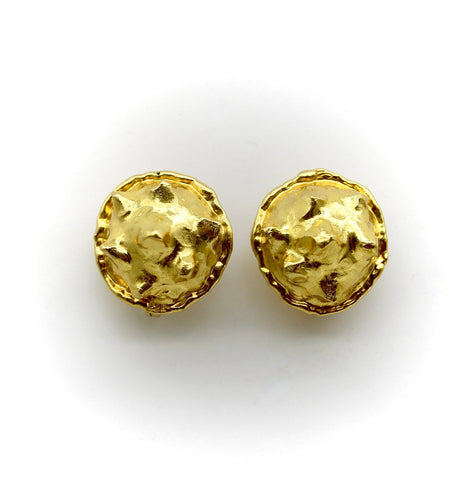 Boucles d'oreilles Jean Mahie - Boucles d’oreilles vintage modernes en or 22 carats 58 Facettes