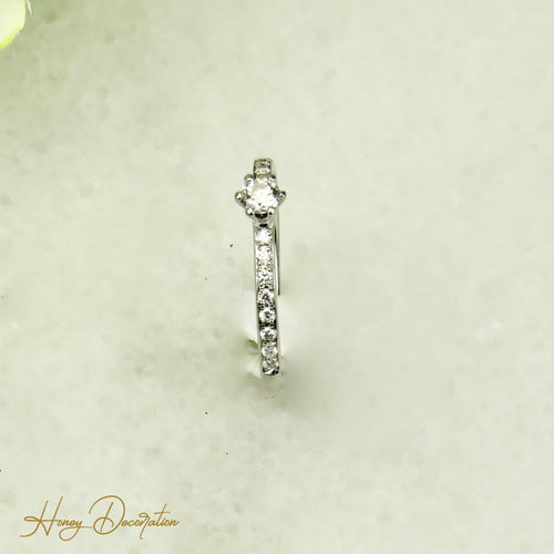 Bague 52.5 Bague halo en platine 950 avec diamants taille brillant 58 Facettes 2821