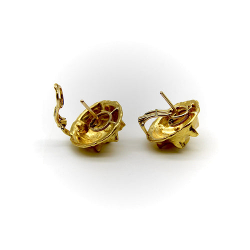 Boucles d'oreilles Jean Mahie - Boucles d’oreilles vintage modernes en or 22 carats 58 Facettes