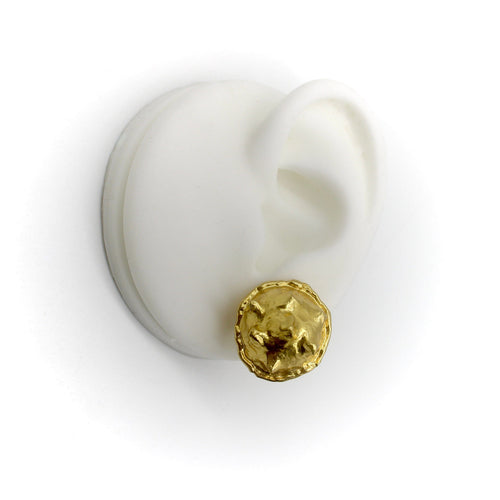 Boucles d'oreilles Jean Mahie - Boucles d’oreilles vintage modernes en or 22 carats 58 Facettes