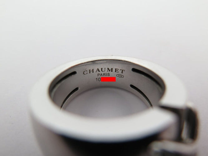 Bague 56 Chaumet Liens Croisés - Bague asymétrique GM en or blanc et diamants 58 Facettes 268855