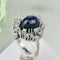 Bague 53.5 Bague en or blanc 750 avec saphir étoilé et diamants 58 Facettes 1864