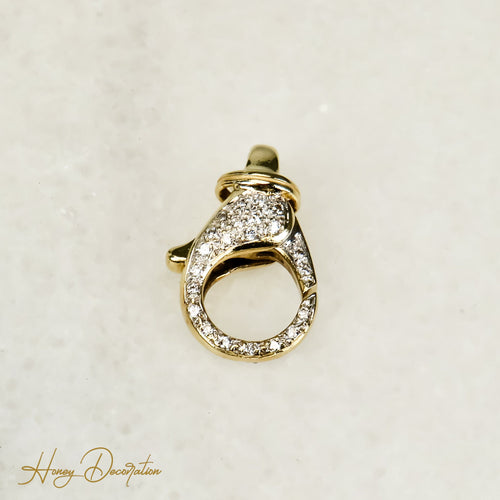 Collier Fermoir de collier en or jaune 14 carats et diamants 58 Facettes 2795