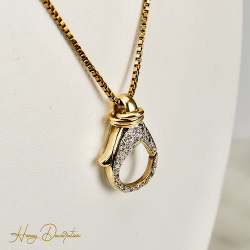 Collier Fermoir de collier en or jaune 14 carats et diamants 58 Facettes 2795