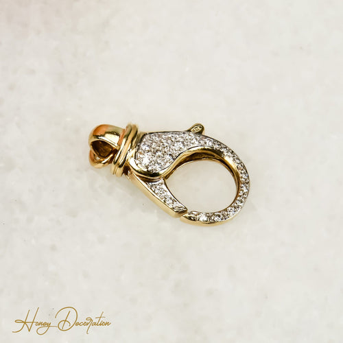 Collier Fermoir de collier en or jaune 14 carats et diamants 58 Facettes 2795