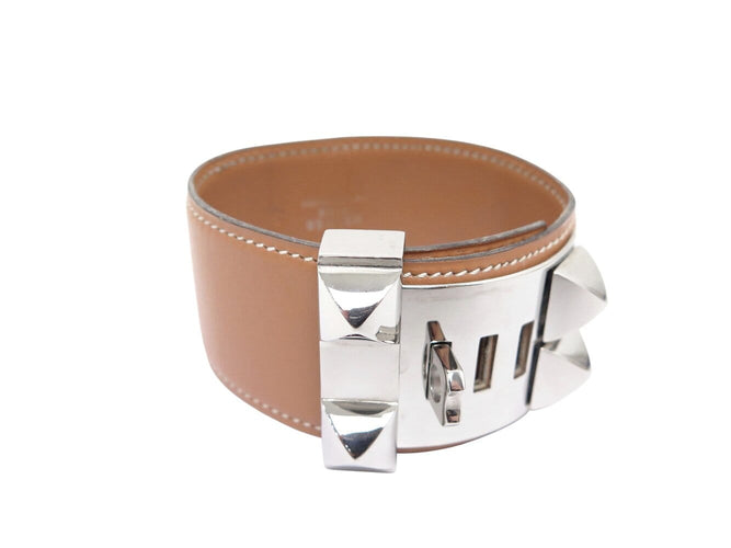 Bracelet vintage bracelet HERMES collier de chien medor en cuir camel 19-21cm 58 Facettes 273011