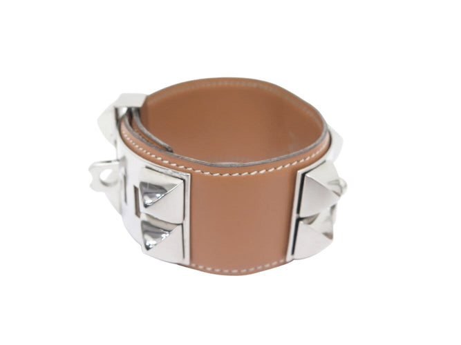 Bracelet vintage bracelet HERMES collier de chien medor en cuir camel 19-21cm 58 Facettes 273011