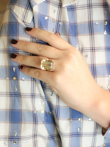 Bague 55.5 Bague cocktail citrine en or jaune 18 carats 58 Facettes 1CA0000063/1