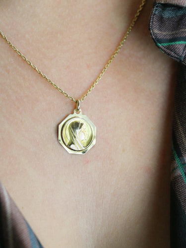 Pendentif Paul Brandt - Pendentif médaille Art déco en or jaune 18 carats 58 Facettes 1CA0000005/1