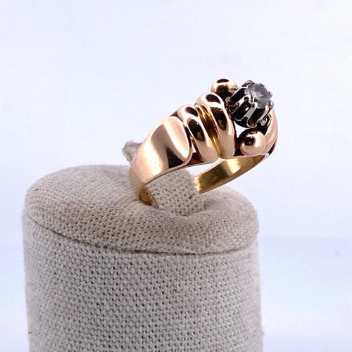 Bague 55 Bague en or jaune 18 carats avec pierre centrale, taille 55 58 Facettes 250119