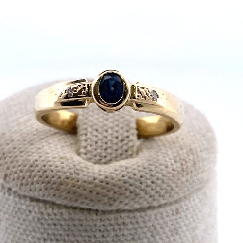 Bague 52 Bague saphir en or jaune 18 carats, taille 52 58 Facettes 250150