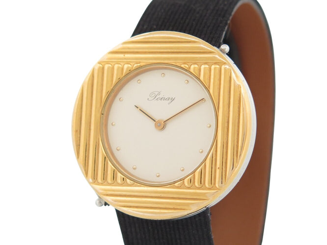 Montre Poiray Ma Première Ronde - Montre quartz 30 mm en or jaune 18K et acier 58 Facettes 272480