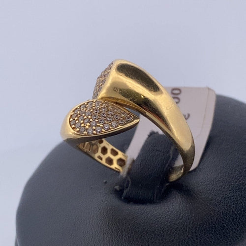 Bague 55 Bague pavée sertie en or jaune 18 carats, taille 55 58 Facettes 250085