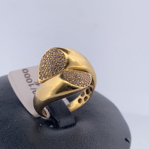 Bague 55 Bague pavée sertie en or jaune 18 carats, taille 55 58 Facettes 250085