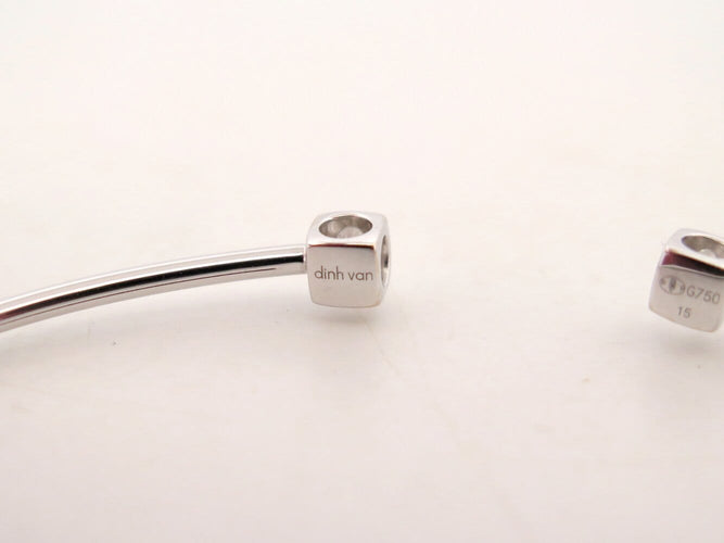 Bracelet Dinh Van Le Cube Diamant - Bracelet en or blanc 18k et diamants 58 Facettes 271714