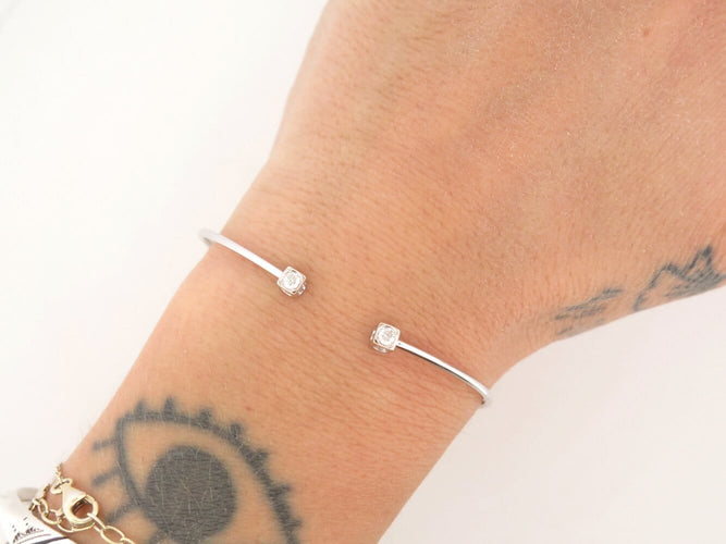 Bracelet Dinh Van Le Cube Diamant - Bracelet en or blanc 18k et diamants 58 Facettes 271714