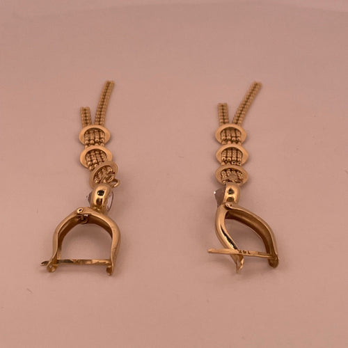 Boucles d'oreilles Boucles d’oreilles pendantes en or jaune 14 carats, 3,45 g 58 Facettes 250169