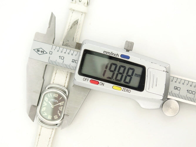 Montre Hermès Rallye RA1.210 - Montre à quartz femme en acier palladié 58 Facettes 271722
