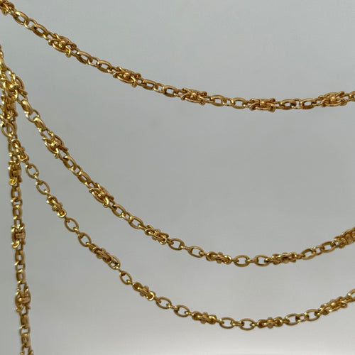 Collier Sautoir victorien en or 18k (750) 58 Facettes
