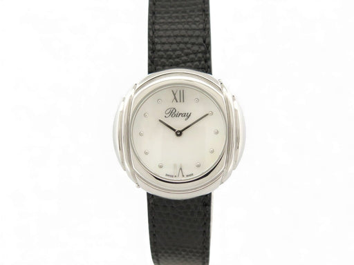 Montre Poiray Rive Droite - Montre quartz 31 mm en acier, bracelet cuir 58 Facettes 271816