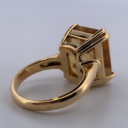 Bague 56 Bague citrine en or jaune 18 carats 12,23 g 58 Facettes 250073
