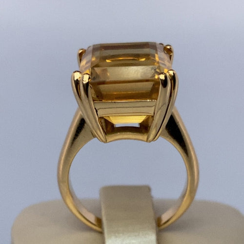 Bague 56 Bague citrine en or jaune 18 carats 12,23 g 58 Facettes 250073