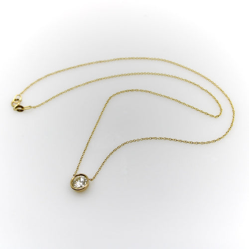 Collier Signature - Collier 16 pouces en or 14K et diamant taille ancienne 58 Facettes