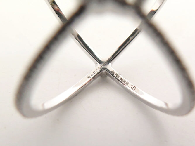 Bague 50 Gucci GG Running - Bague 7 mm en or blanc 18k et diamants (T50) 58 Facettes 271884