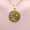 Pendentif Médaillon étoile, lune et blé en or 18k et diamants 58 Facettes