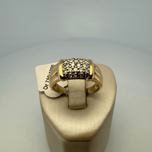 Bague 62 Bague pavée de diamants 0,44 ct en or jaune 18 carats 58 Facettes 250001