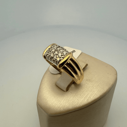 Bague 62 Bague pavée de diamants 0,44 ct en or jaune 18 carats 58 Facettes 250001