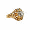 Bague 53 Bague pompadour vintage en or jaune 18 carats, platine et diamant 58 Facettes