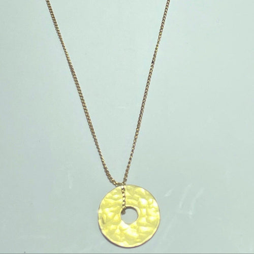 Collier Dinh Van Jeton - Collier avec pendentif martelé en or jaune 18K 58 Facettes 250037