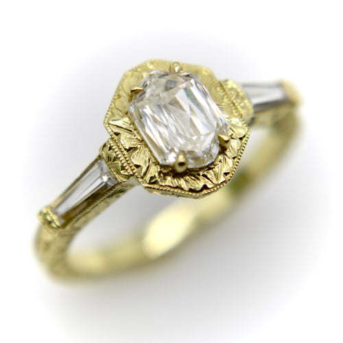 Bague Bague hexagonale en or jaune 18k avec diamants 58 Facettes