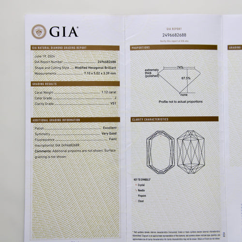 Bague Bague hexagonale en or jaune 18k avec diamants 58 Facettes