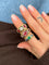 Bague 52 Bague Gypsy en or jaune 18 carats, émeraude et saphirs 58 Facettes 1