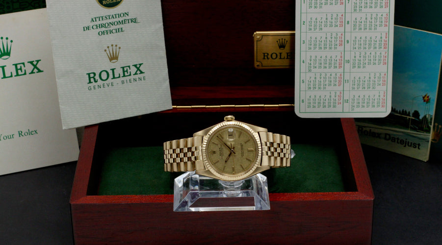 Montre Rolex Datejust 1601 - Montre 36 mm en or jaune, cadran lin 58 Facettes ROL/DJ1/898