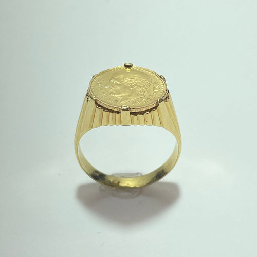 Bague 65.5 Bague avec pièce mexicaine en or jaune 18K, 10 g 58 Facettes 250036