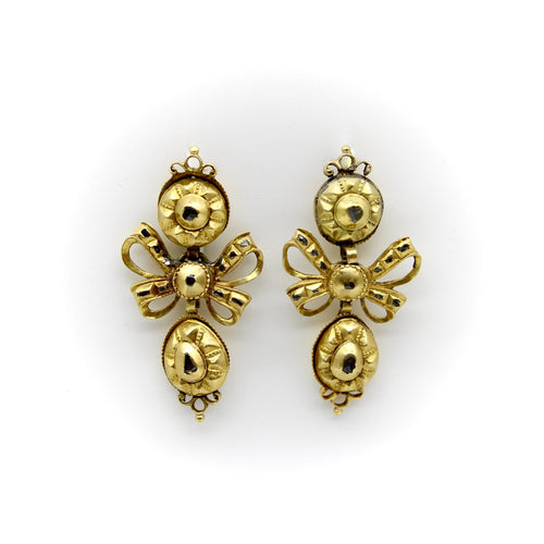 Boucles d'oreilles Boucles d’oreilles pendeloque ibériques géorgiennes en or 21K et diamants 58 Facettes