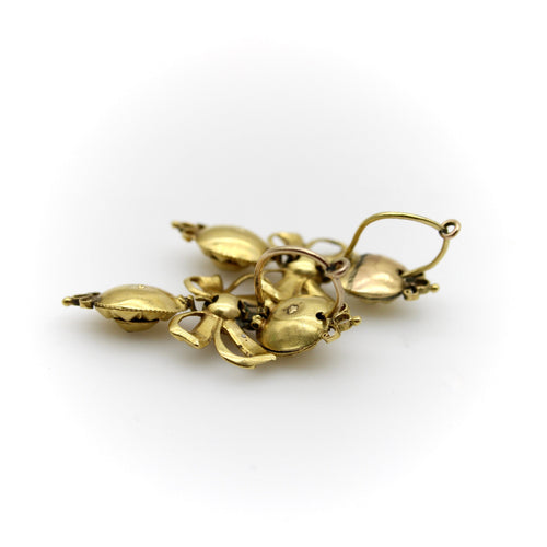 Boucles d'oreilles Boucles d’oreilles pendeloque ibériques géorgiennes en or 21K et diamants 58 Facettes